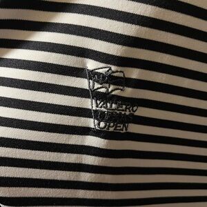 Greg Norman Mens XL Golf Collection Black and White Striped Polo. Valero TX Open